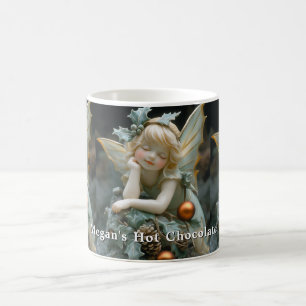 Schlafende Weihnachtsfee Holly Zapfen Kaffeetasse