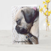 Schlafende Welpe neue Welpengrüßkarte Karte (Gelbe Blume)