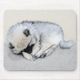 Schlafende Welpen-Malerei Original Hundekunst Mousepad