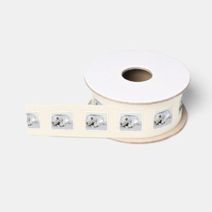 Schlafende Welpen-Malerei Original Hundekunst Ripsband