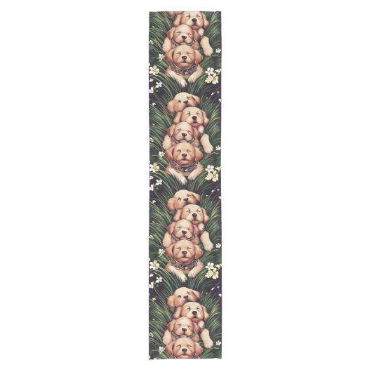 Schlafende Welpen Tischläufer (Vorderseite)