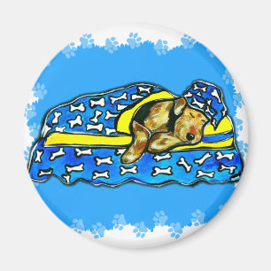 Schlafender Airedale Magnet