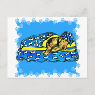Schlafender Airedale Postkarte