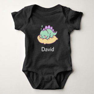 Schlafender Baby-Dino auf Kissen Baby Strampler