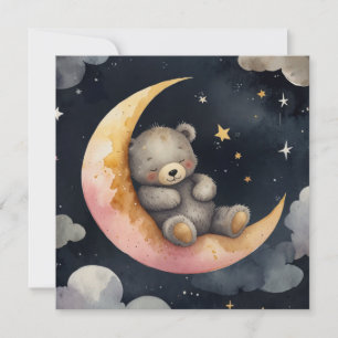Schlafender Bär auf dem Mond Einladung