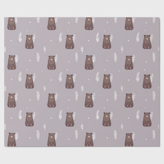 Schlafender Bär Frühling Geschenkpapier (Flach)