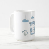 Schlafender Bär mit träumerischen Wolken Kaffeetasse (Vorderseite Links)