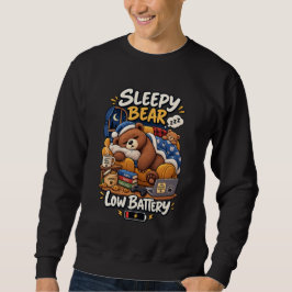Schlafender Bär niedrige Batterie Lustiger gemütli Sweatshirt