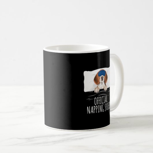 Schlafender Beagle Hund Offiziell Napping/Funny Be Kaffeetasse (VorderseiteRechts)