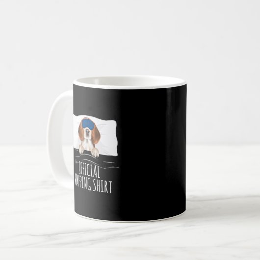 Schlafender Beagle Hund Offiziell Napping/Funny Be Kaffeetasse (Vorderseite Links)