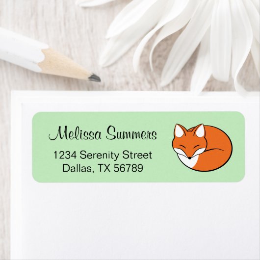 Schlafender Cartoon Fox auf Grün (Insitu)