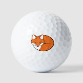 Schlafender Cartoon Fox Golfball (Vorderseite)