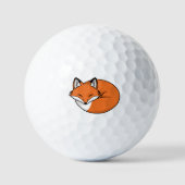 Schlafender Cartoon Fox Golfball (Vorderseite)