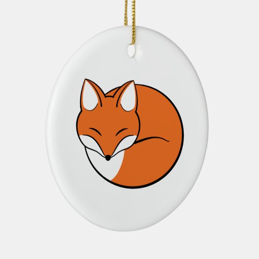 Schlafender Cartoon Fox Keramik Ornament (Rechts)