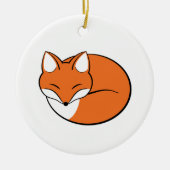 Schlafender Cartoon Fox Keramik Ornament (Vorne)