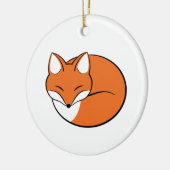 Schlafender Cartoon Fox Keramik Ornament (Links)