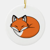 Schlafender Cartoon Fox Keramik Ornament (Vorne)