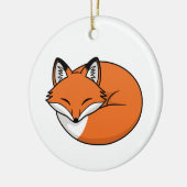 Schlafender Cartoon Fox Keramik Ornament (Links)
