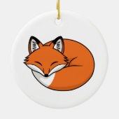 Schlafender Cartoon Fox Keramik Ornament (Hinten)