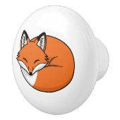 Schlafender Cartoon Fox Keramikknauf (Rechts)