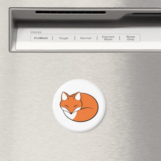 Schlafender Cartoon Fox Magnet (In Situ (Geschirrspüler))