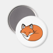 Schlafender Cartoon Fox Magnet (Vorderseite/Rückseite)