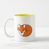 Schlafender Cartoon Fox Zweifarbige Tasse (Links)