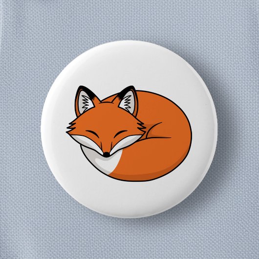 Schlafender Cartoon-Fuchs Button