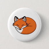 Schlafender Cartoon-Fuchs Button (Vorderseite)
