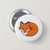 Schlafender Cartoon-Fuchs Button (Vorne & Hinten)