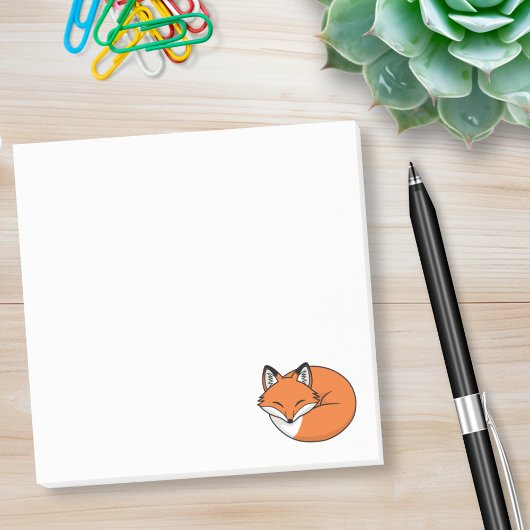 Schlafender Cartoon-Fuchs Post-it Klebezettel