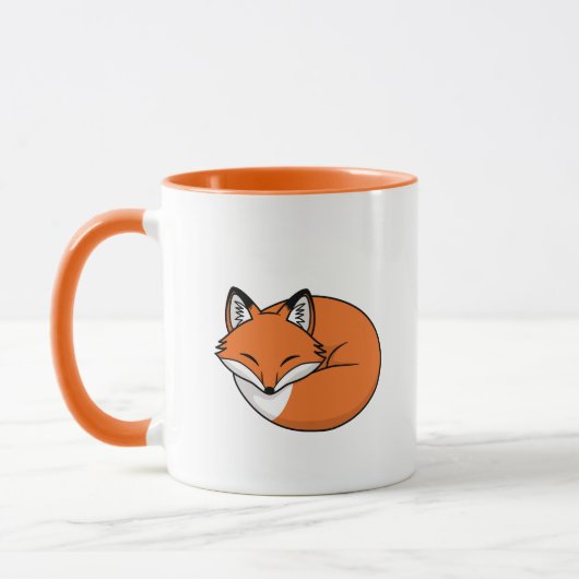 Schlafender Cartoon-Fuchs Tasse (Links)