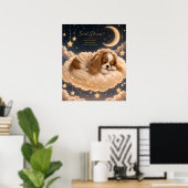 Schlafender Cavalier King Charles Spaniel auf Wolk Poster (Heimbüro)