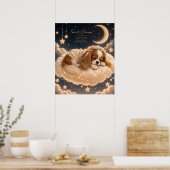 Schlafender Cavalier King Charles Spaniel auf Wolk Poster (Küche)