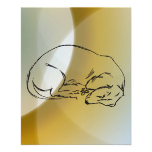 Schlafender Dachshund-Hund Poster