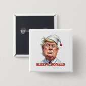 Schlafender Donald – Eine subtile politische Karik Button (Vorne & Hinten)
