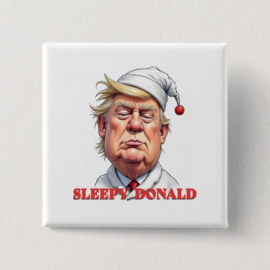 Schlafender Donald – Eine subtile politische Karik Button (Vorderseite)