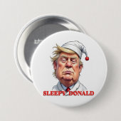 Schlafender Donald – Eine subtile politische Karik Button (Vorne & Hinten)