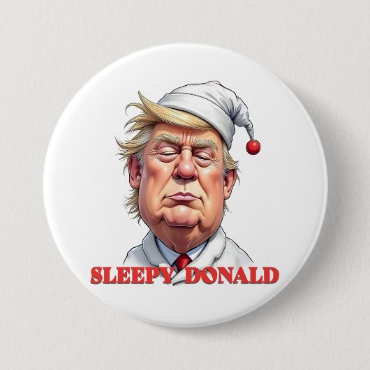 Schlafender Donald – Eine subtile politische Karik Button (Vorderseite)