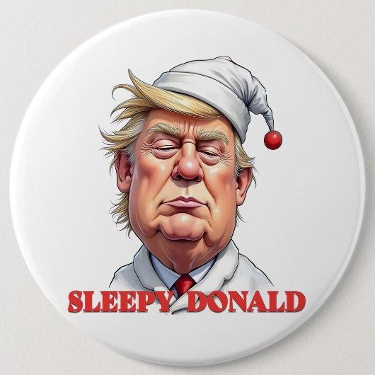 Schlafender Donald – Eine subtile politische Karik Button (Vorderseite)