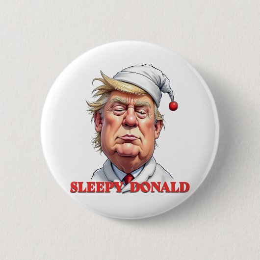 Schlafender Donald – Eine subtile politische Karik Button (Vorderseite)