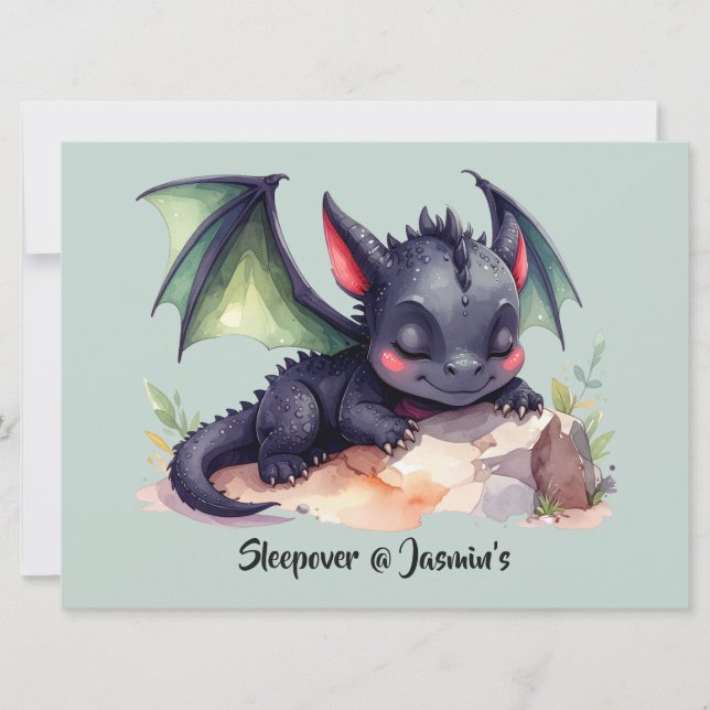 Schlafender Drache mit grünen Flügeln  (Vorderseite)