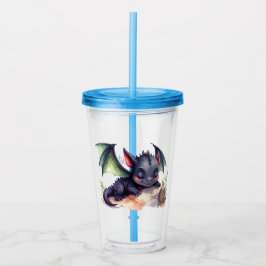 Schlafender Drache mit grünen Flügeln Acryltrinkbecher