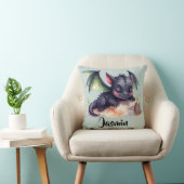 Schlafender Drache mit grünen Flügeln  Kissen (Stuhl )