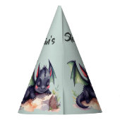 Schlafender Drache mit grünen Flügeln  Partyhütchen (Rückseite)