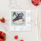 Schlafender Drache mit grünen Flügeln  Serviette (Beispiel)