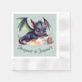 Schlafender Drache mit grünen Flügeln  Serviette (Vorderseite)