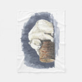 Schlafender Eisbär, Aquarellkunst Fleecedecke (Vorderseite)