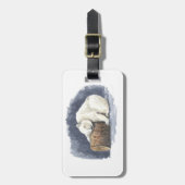 Schlafender Eisbär, Aquarellkunst Gepäckanhänger (Vorderseite vertikal)