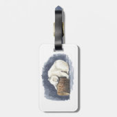 Schlafender Eisbär, Aquarellkunst Gepäckanhänger (Rückseite vertikal)